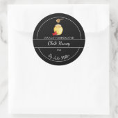 Sticker Rond Simple Homemade Hot Chili infused Honey Label (Sac)