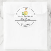 Sticker Rond Simple Homemade Lime infused Honey Label (Sac)