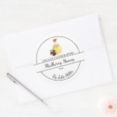 Sticker Rond Simple Homemade Mulberry infused Honey Label (Enveloppe)