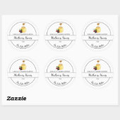 Sticker Rond Simple Homemade Mulberry infused Honey Label (Feuille)