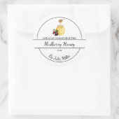 Sticker Rond Simple Homemade Mulberry infused Honey Label (Sac)