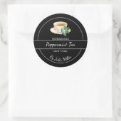 Sticker Rond Simple Homemade Peppermint Tea Label (Sac)