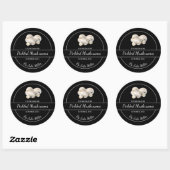Sticker Rond Simple Homemade Pickled Mushrooms Label (Feuille)