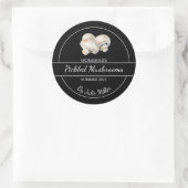Sticker Rond Simple Homemade Pickled Mushrooms Label (Sac)