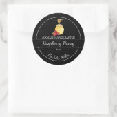 Sticker Rond Simple Homemade Raspberry infused Honey Label (Sac)
