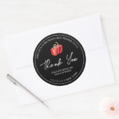 Sticker Rond Simple Homemade Red Pepper Sauce Thank You Label (Enveloppe)