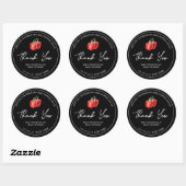 Sticker Rond Simple Homemade Red Pepper Sauce Thank You Label (Feuille)
