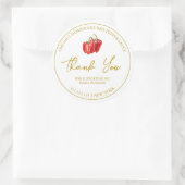 Sticker Rond Simple Homemade Red Pepper Sauce Thank You Label (Sac)