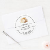 Sticker Rond Simple Homemade Turmeric Tea Label (Enveloppe)