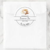 Sticker Rond Simple Homemade Turmeric Tea Label (Sac)