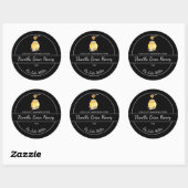 Sticker Rond Simple Homemade Vanilla Bean infused Honey Label (Feuille)