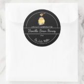 Sticker Rond Simple Homemade Vanilla Bean infused Honey Label (Sac)