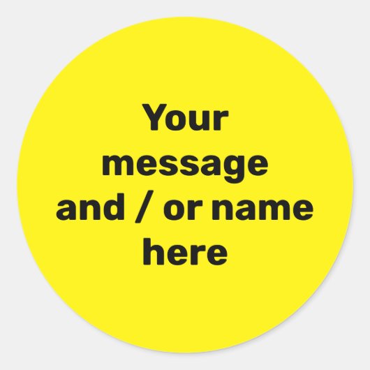 Sticker Rond Simple Jaune Clair Moderne Vibrant Gras (Devant)