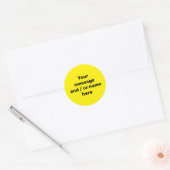 Sticker Rond Simple Jaune Clair Moderne Vibrant Gras (Enveloppe)