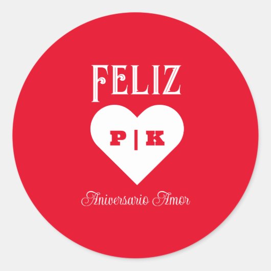 Sticker Rond Simple Joyeux Anniversaire espagnol blanc (Devant)