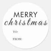 Sticker Rond Simple Joyeux Noël Nom cadeau (Devant)