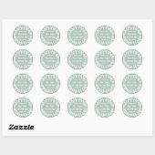 Sticker Rond Simple Laurel Wreath Dusty Sage Green Merci (Feuille)