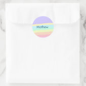Sticker Rond simple lettre initiale monogramme ajouter votre no (Sac)