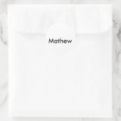 Sticker Rond simple lettre initiale monogramme ajouter votre no (Sac)