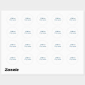 Sticker Rond simple lettre initiale monogramme ajouter votre no (Feuille)