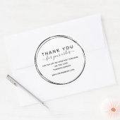 Sticker Rond Simple Ligne Noire Cercles Merci Pour La Commande (Enveloppe)