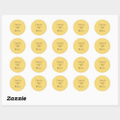 Sticker Rond Simple Limite Citron goutte Mariage jaune (Feuille)