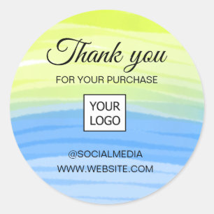 STICKER ROND SIMPLE LOGO NOM RÉSEAU SOCIAL MERCI SQ