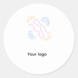 Sticker Rond Simple logo personnalisé élégant minimal ici entre