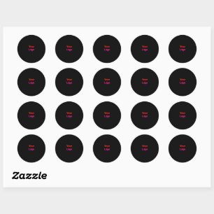 Sticker Rond Simple logo personnalisé élégant minimaliste ici s