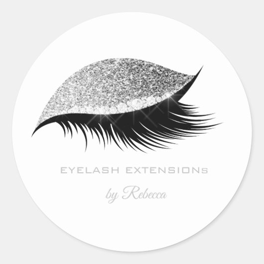 Sticker Rond Simple maquillage de beauté Eyelash Parties scinti (Devant)