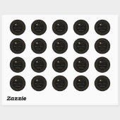 Sticker Rond Simple Mariage Black Gold Travel (Feuille)