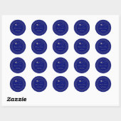 Sticker Rond Simple Mariage Blue Gold Travel (Feuille)