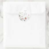Sticker Rond Simple Mariage Floral Blush (Sac)