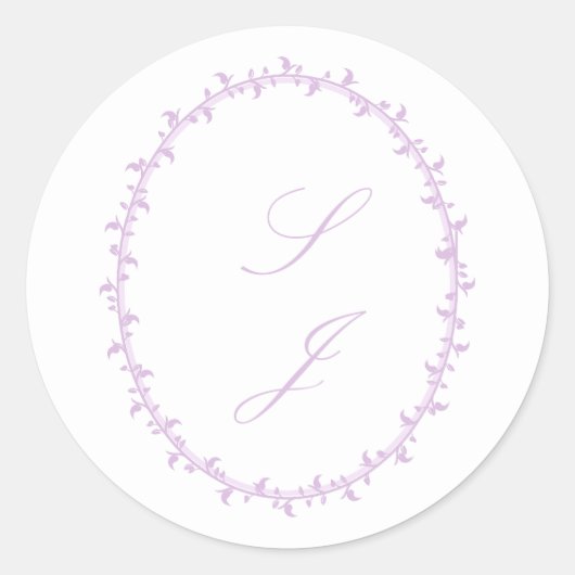 Sticker Rond Simple mariage floral lavande (Devant)