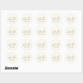 Sticker Rond Simple mariage moderne à la crème (Feuille)