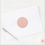 Sticker Rond Simple mariage moderne pêche<br><div class="desc">Autocollants de mariage élégants avec une mise en page simple et minimale avec "Nous faisons" dans une typographie de script contemporain. Un design classique avec une touche moderne.</div>