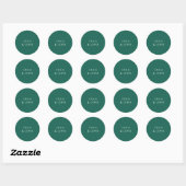 Sticker Rond Simple mariage moderne vert émeraude (Feuille)