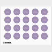 Sticker Rond Simple Mariage Moderne Violet (Feuille)