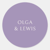 Sticker Rond Simple Mariage Moderne Violet (Devant)