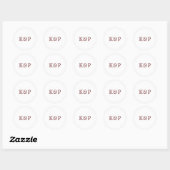 Sticker Rond Simple Mariage Monogramme Bordeaux et Blanc (Feuille)