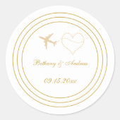 Sticker Rond Simple Mariage White Gold Travel (Devant)