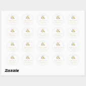 Sticker Rond Simple Mémorial de Fleur Sauvage (Feuille)
