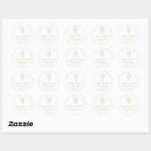 Sticker Rond Simple Mémorial de Fleur Sauvage  (Feuille)