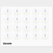 Sticker Rond Simple Mémorial Delphinium  (Feuille)