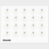 Sticker Rond Simple Mémorial rose blanche  (Feuille)