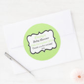 Sticker Rond Simple menthe vert unisex baby shower moderne étiq (Enveloppe)