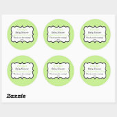Sticker Rond Simple menthe vert unisex baby shower moderne étiq (Feuille)