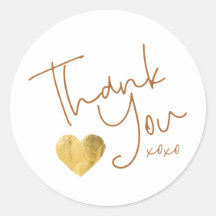 Simple Merci Cœur Cuivre + Or Manuscrit