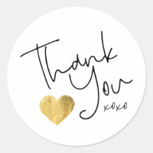 Simple Merci Gold Coeur main écrite