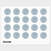 Sticker Rond Simple Merci pour Baby Shower Dusty Blue  (Feuille)